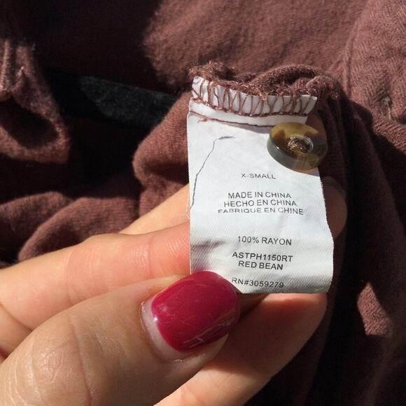 Altar'd State button up shirt womens XS mauve pink oversized western boho fall - Picture 11 of 12